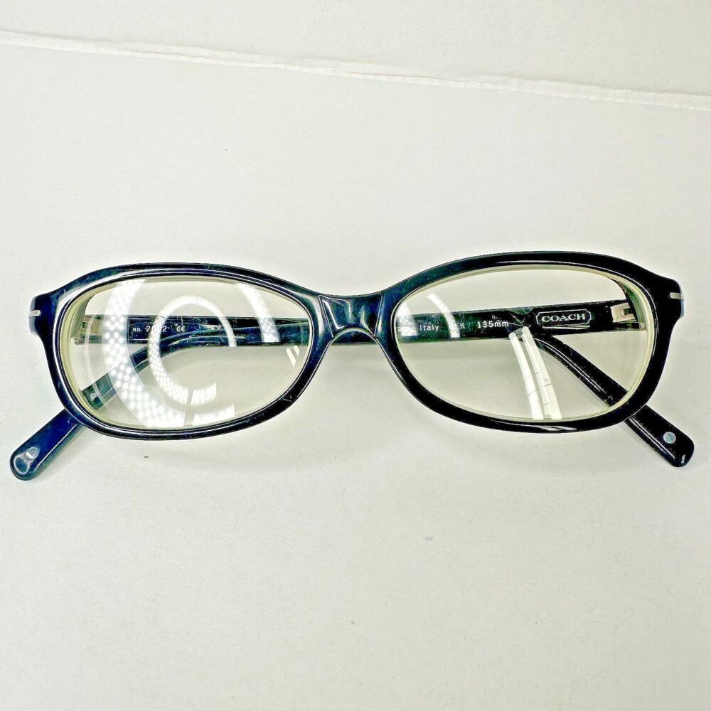 COACH no. 2002 Women's Eyeglasses 50-18-135 Black Italian Full Rim FRAMES ONLY